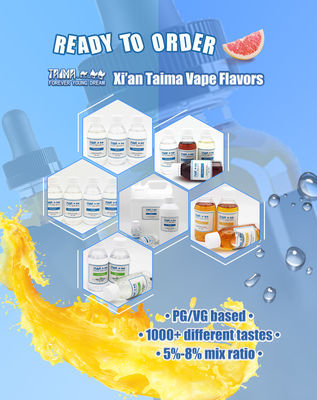 125 ml/500 ml/1L/2L/5L Volume della bottiglia E-Liquid Aromatizzante con rapporto misto 5%-12% e CAS 58543-16-1 per il concentrato di succo di vapore