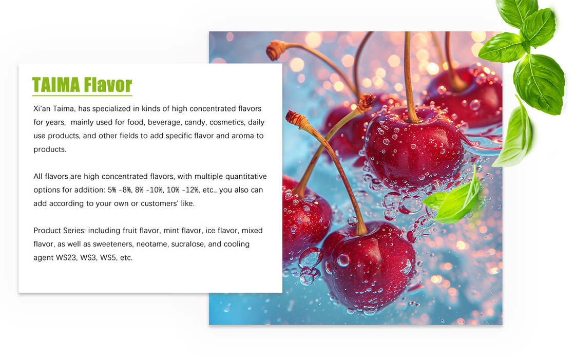 Taima Popular Flavour Cherry / Old Cherry Flavour Colossess Serie liquida Tabacco / menta / oro / frutta / frutta mista
